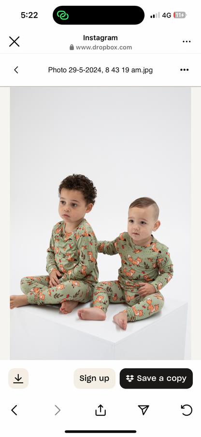 Fox Long PJ Set